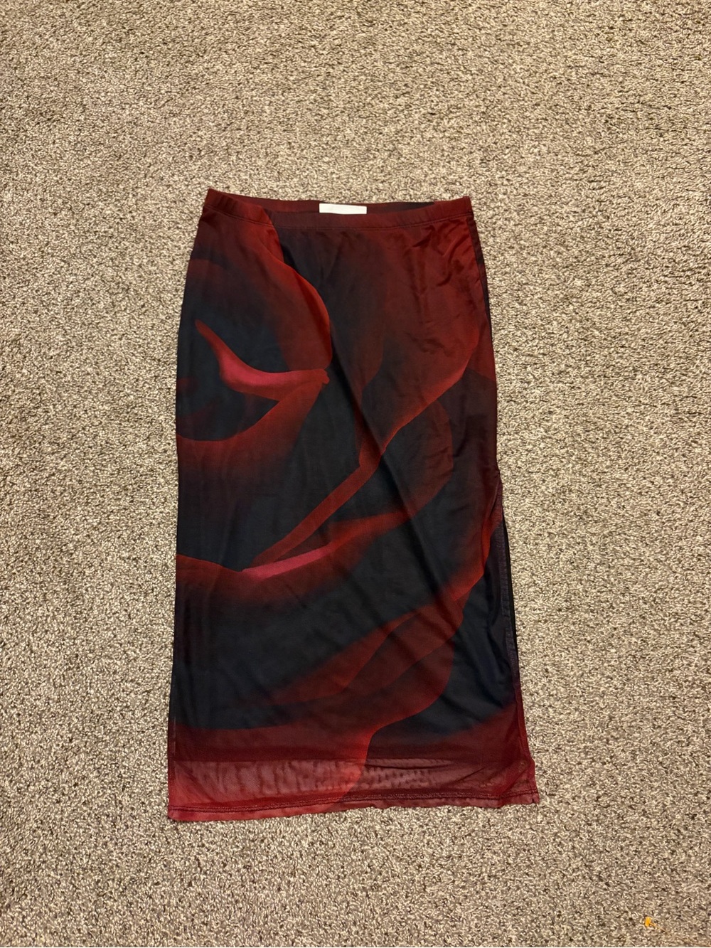 No Boundaries Black and Red Floral Maxi Skirt